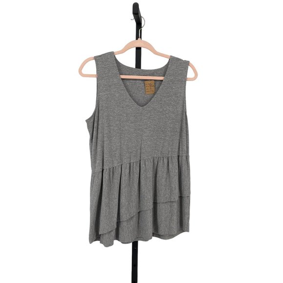 Soft Surroundings Tops - SOFT SURROUNDINGS Aurora Tiered Layered Tank Top Womens Med V Neck Asymmetrical